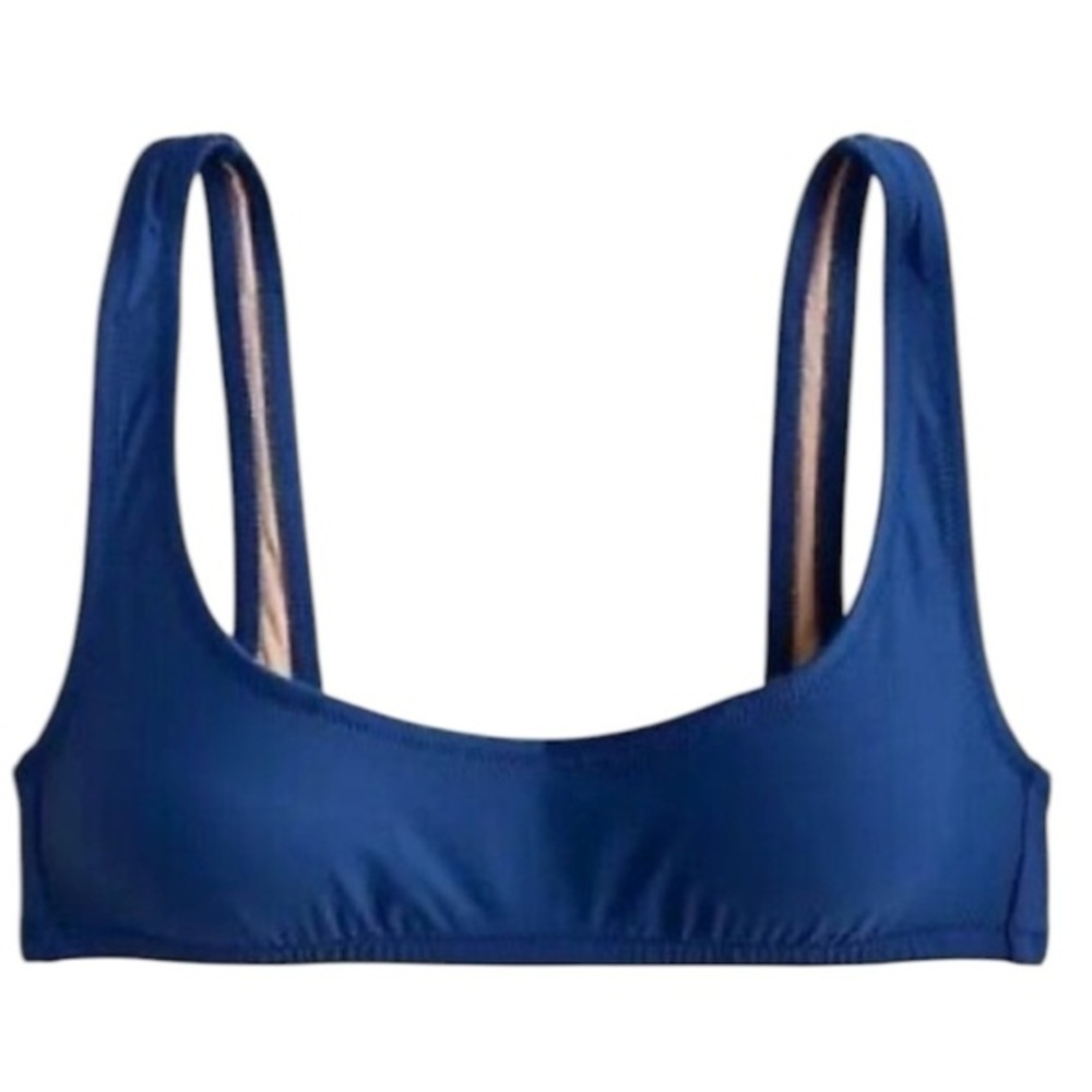 J.Crew Heritage Scoopneck Bikini Top – Size L – NWT – Blue